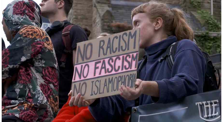 Thousands of anti-racist protesters turn out to counter far-right rallies in the UK
